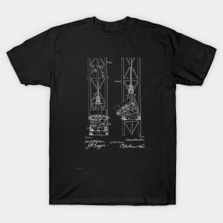 Mine Elevator Vintage Patent Hand Drawing T-Shirt